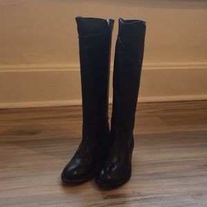 Black leather boots, NWT, never worn.